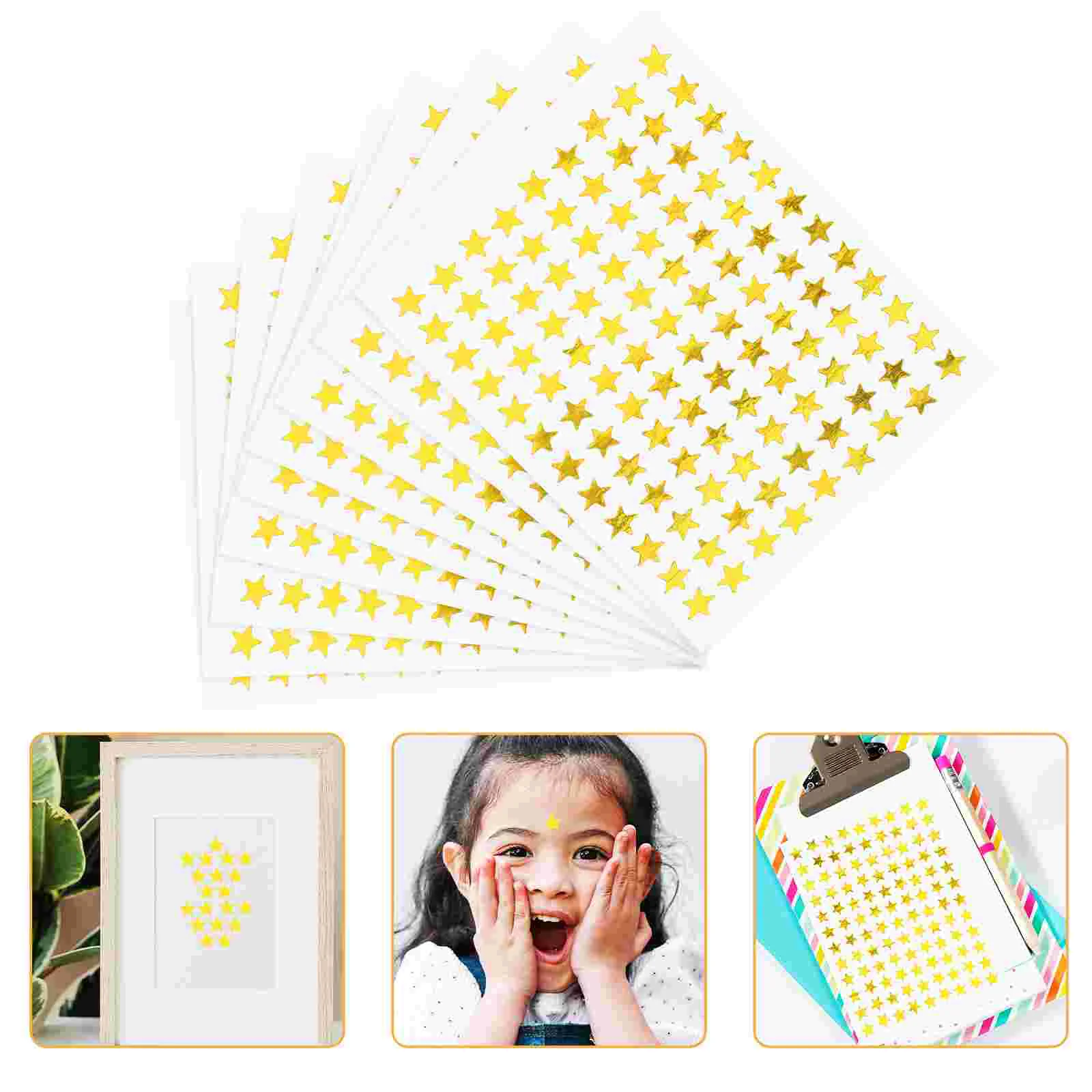 

100 Sheets Pentagram Stickers Students Reward Stickers Pentagram Shaped Adhesive Stickers