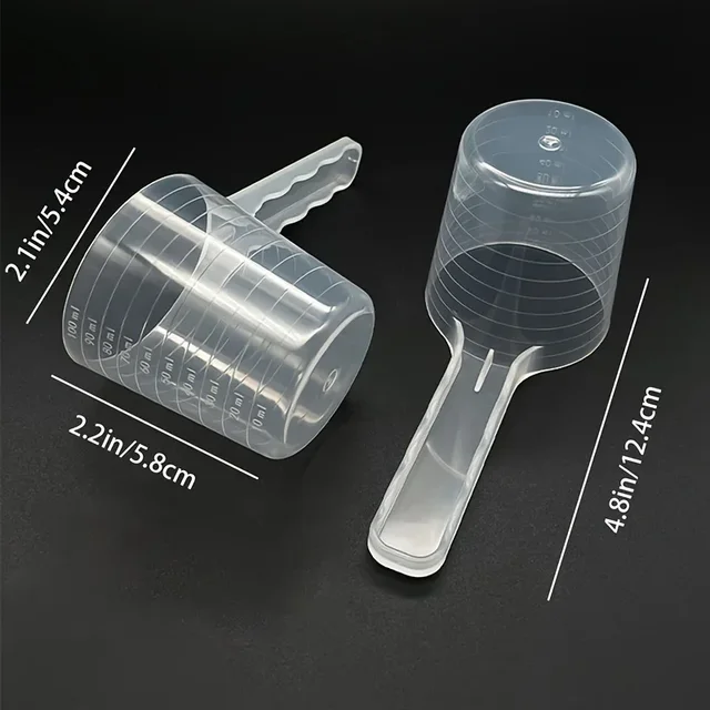 1pc Transparent Pet Measuring Spoon With Scale Plastic Dog Cat Feeding Shovel Pet Tableware Supplies 50g 100ml 2