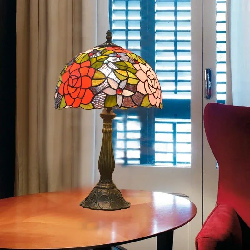 Creative Dimming Table Lamp European and American Style Retro Shell Modern Wedding Bedside Study Romantic Bedroom