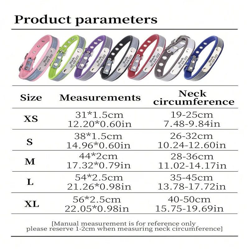 Custom Engraved PU Leather Dog Collar 6