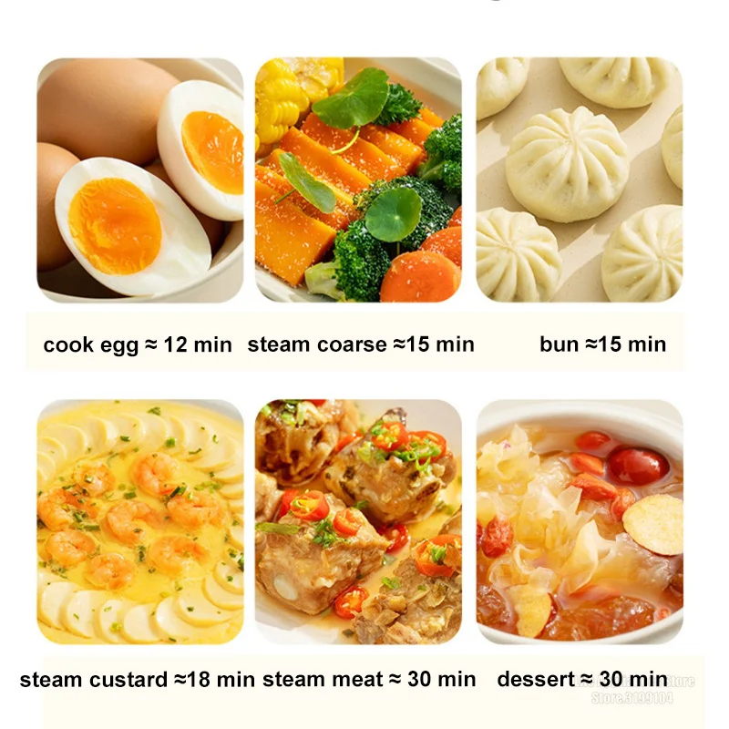 Joyoung Electric Steamer 600W Rapid Heating Kitchen Steamer Double Layers 5.6L For Fish Stuffed Bun Cake GE550 4