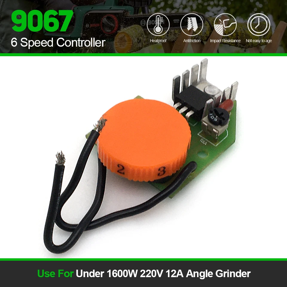 

DIY Speed Controller Switch Fit For Under 1600W 220V 12A Angle Grinder Spare Parts Power Tool Accessories Fast Shipping 1Pc