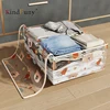 KindFuny Foldable Clothes Storage Bag PEVA Clothing Organizer Wardrobe Closet Organizer Pillow Quilt Blanket Bag Home Organizer 3