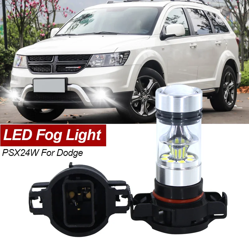2 Pezzi Led Fendinebbia Lampada Blub Canbus Psx24W 2504 Per Dodge Avenger Calibro Caricabatterie Durango Journey Nitro Grand Caravan Challenger