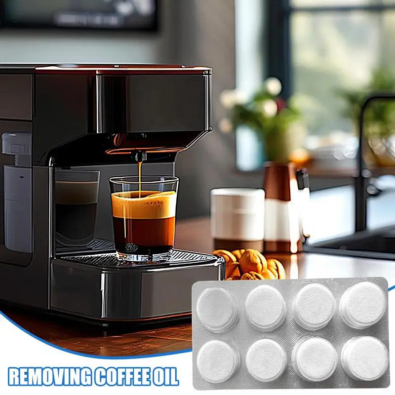8 pieces Cleaning Tablets for Espresso Coffee Machine Coffee Maker Pot Descaling Tablets Home Kitchen Supplies