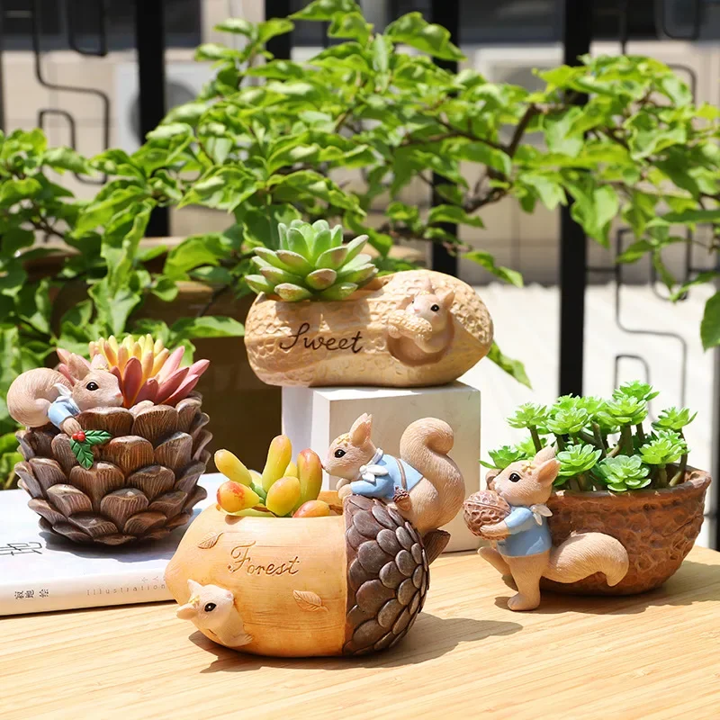 Set 4 Pezz Vas n Ceramca Con Decorazon For Pante Grasse Con