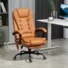 Pu Leather Massage Computer Chair W/ Padded Seat and Adjustable Height, Brown 2