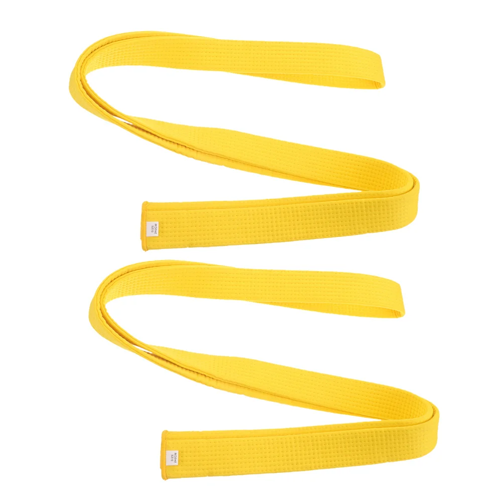 

2 Pcs Men's Belt Boxing Costume Belts Printable Karate Waistband Uniform Boys Cotton Kids Yellow