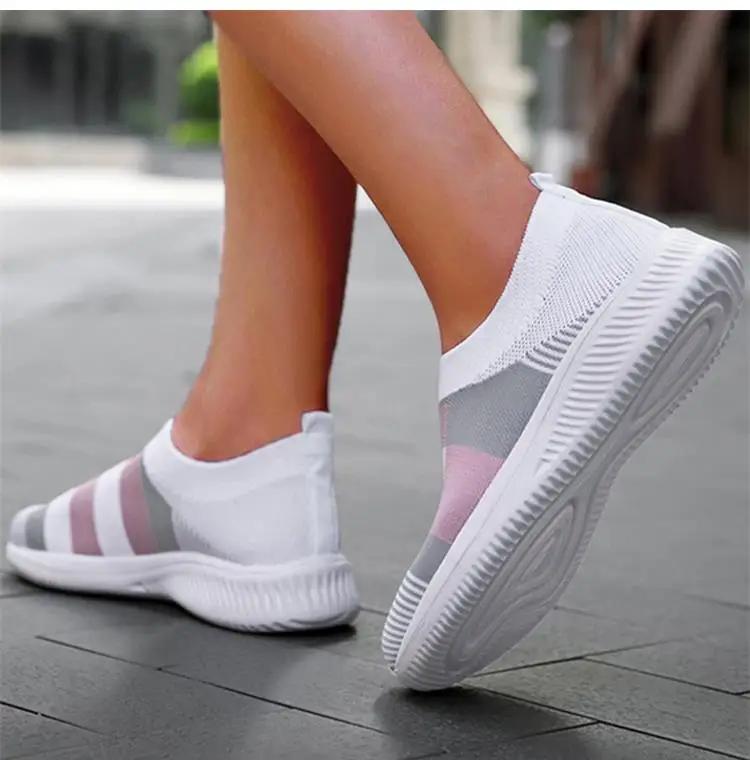 Description Picture 5 of item2024 New Fashion Sneakers For Women Casual Shoes Solid Color Trainers Women Sneakers Slip On Sock Ladies Flat Shoes Shoes Women