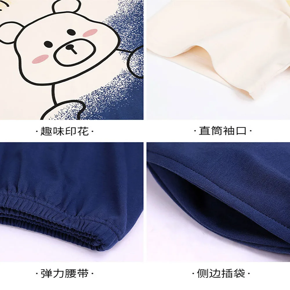 L-3XL 100% Cotton Anti-pilling Men's Pajamas Sleepwear 2024 Summer Cartoon Pajama Set Casual Breathable Pijamas Pijama Hombre