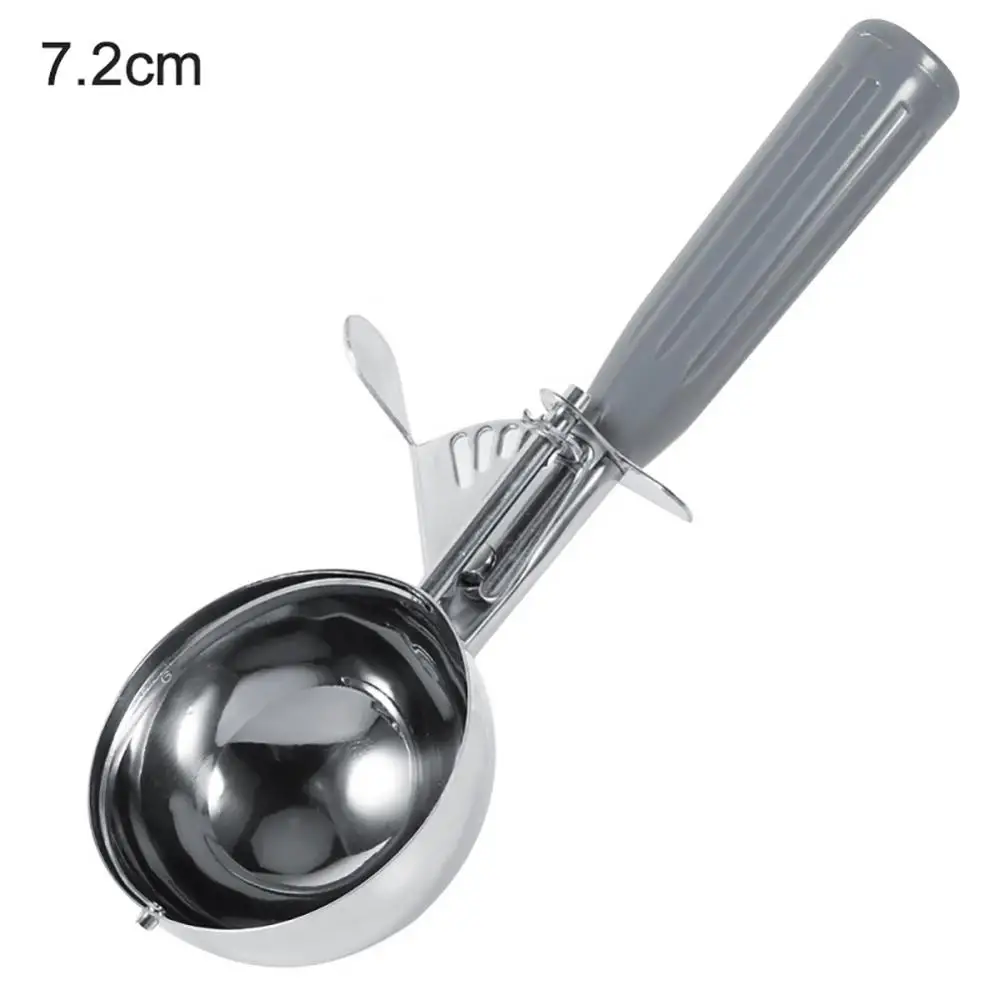 Ice Cream Scoop 4.2-8cm Stainless Steel Ice Cream Ball Scoop Fruit Mash Spoon Digger With Plastic Handle