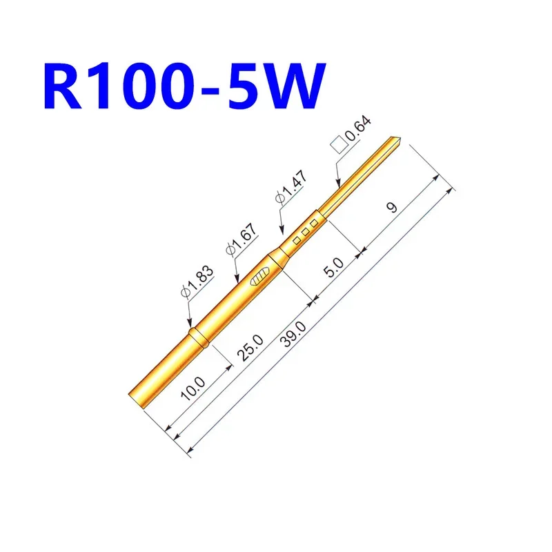 

100PCS R100-5W Probe Sleeve Outer Diameter 1.67mm Snap Ring Height 10mm Spring Test Probe Sleeve