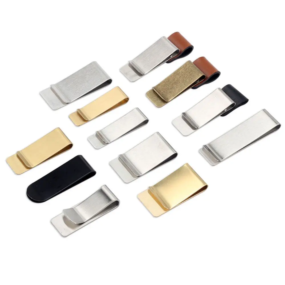 Stationery Convenient Portable Brass Pen Folder Handmade Leather Notebook Holder Stainless Steel Clips pen holder desk organizer pen and brush holder desk storage rack pen loop pen clip