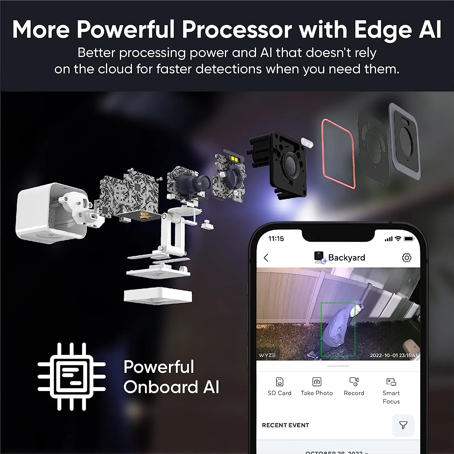 WYZE Wi-Fi Camera V3 Pro 2K Colorful Night Vision, Edge Ai, Built-in Spotlight And Siren,Compatible With Alexa Google