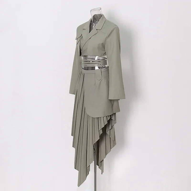 جديد إمرأة مجموعات غير رسمية الخريف طويلة الأكمام سترة السترة مجموعة قطعتين وتتسابق تنورة الصلبة سيدة تنورة الدعاوى غير النظامية تنورة