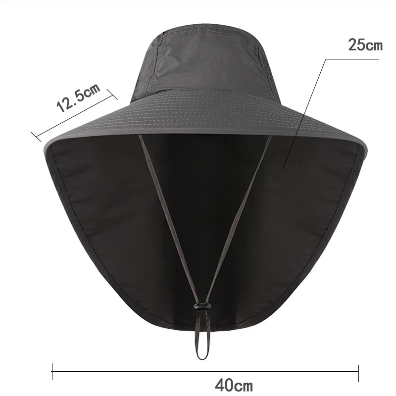 Men Wide Brim Fishing Hat Neck Cover Sun Protect Quick Drying Hiking Caps Outdoor Women Uv Protection Panama Cap sun hats fisherman hat sunscreen hats sun hat