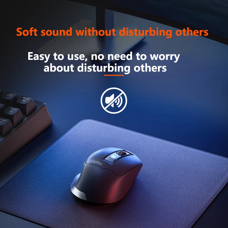 INPHIC M9 2.4G Wireless Mouse Rechargeable Silent Office Mouse Battery Level Display For Desktop Computer Laptop wireless mouse
