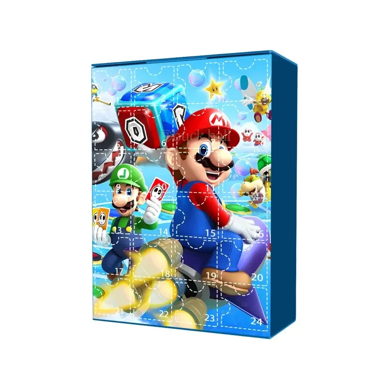 Disney Kawaii Super Mario Bros Christmas Avvento Calendar Box Toys Kawaii Anime Figure Pvc Figurine Model Doll Toy Regalo Di Natale