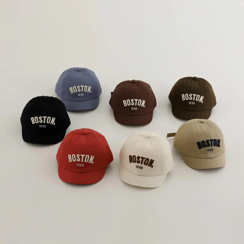 Baby Letter Peaked Caps Kids Embroidery Baseball Cap Sunscreen Hat Cotton Hip Hop Hats