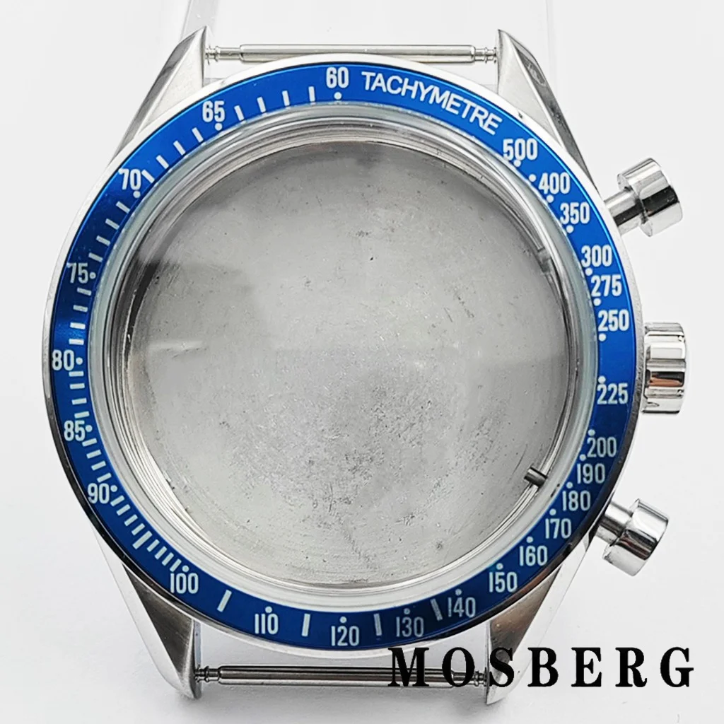 Silver Stainless Steel 40mm Watch Case with Multi-Color Bezel Options