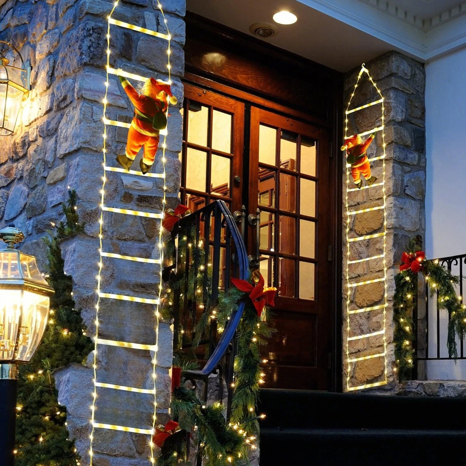 Santa Claus Escalando Escalera 3M USB con Luz Cálida | Decoración Navideña Exterior para Jardín, Hogar y Árbol - Image 2