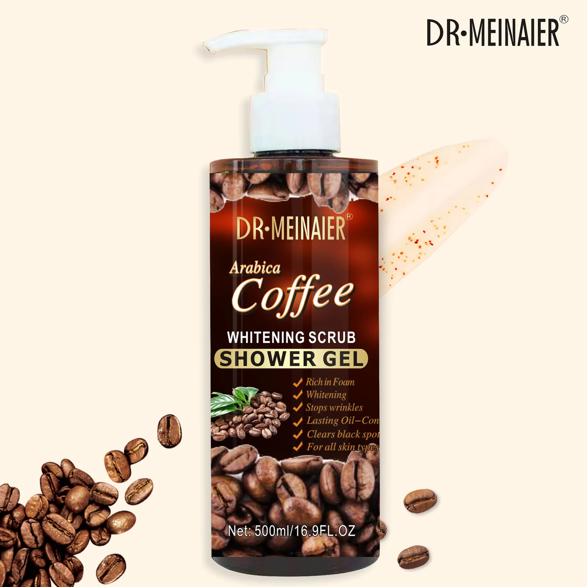 Coffee Matte Shower Gel Brightens and Moisturizes Bubble Shower Gel Remove Chicken Skin, Smooth Skin, Control Oil, Exfoliate