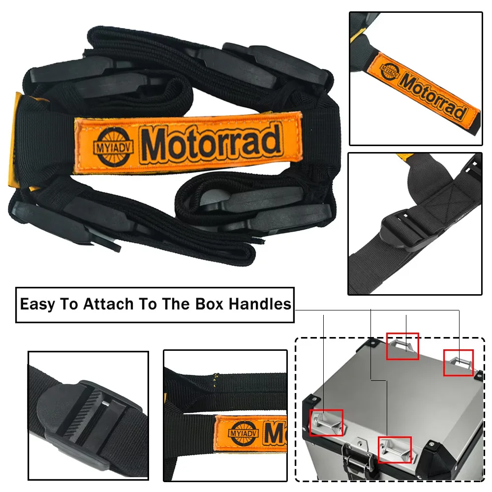 Motorcycle Top Box Pannier Strap Side Case Handle Suitcase for Benelli TRK 502 X for BMW R1200GS R1250GS GS 1250 G310GS F850GS motorcycle luggage strap handle rope motorcycle luggage fasteners