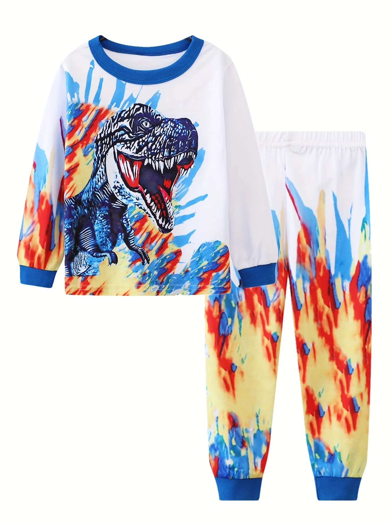 thumbnail image 1 of 2 girls casual crew-neck animal print pajama sets, 1 of 5