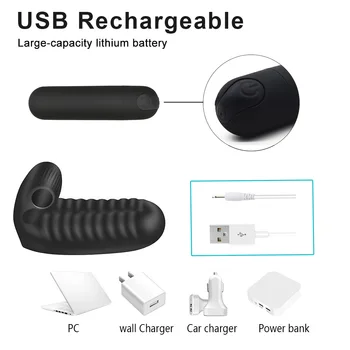 Silicone Finger Vibrator Sex Toys For Lesbian Vibrators For Women G-Spot Massager Female Masturbator Rechargeable Adult Product 4