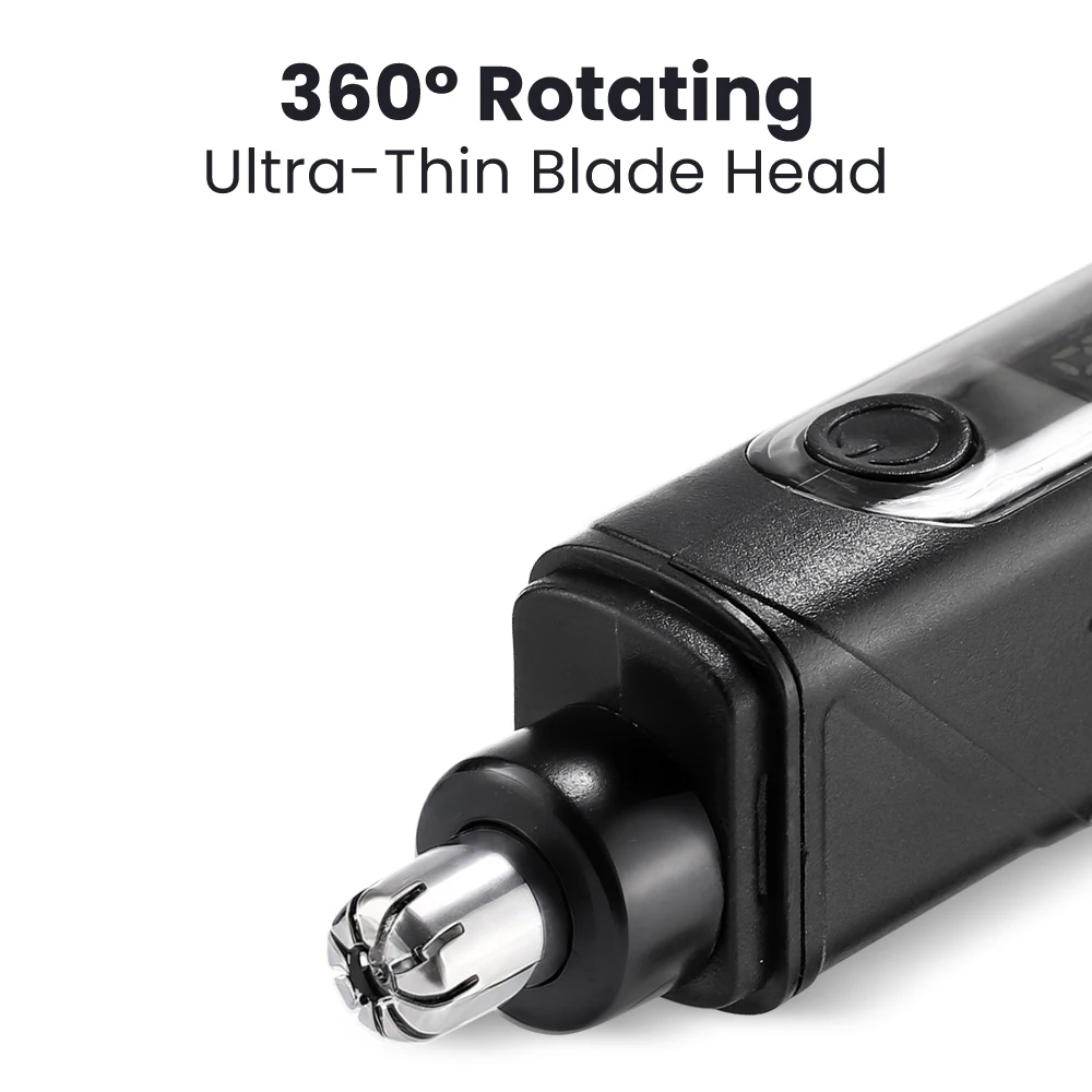 Portable Electric Nose Hair Trimmer ABS Black for Men Women
