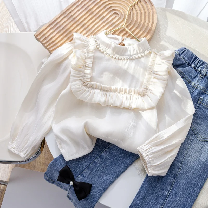 

Sweet Dad Girl's Shirt 2024 Autumn New Children's Western Style Shirt Baby Girl's Spring and Autumn Shirt Tianxbb