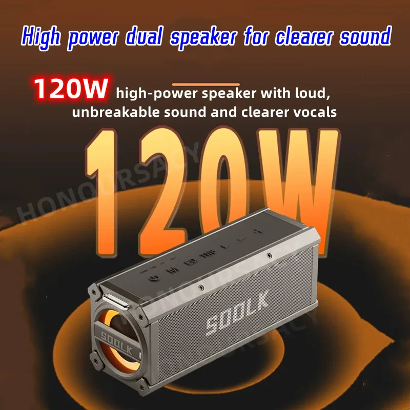 

SODLK T200plus 120W High Power Bluetooth Speaker Home Theater Stereo Outdoor Wireless Subwoofer PortableTWS Audio With Microphon