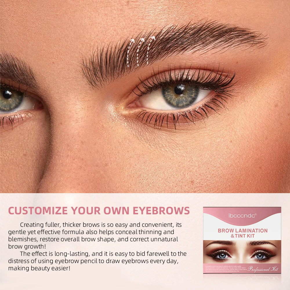 Eyebrow Lamination&Tint Kit Complete Tools Easy Applying Long-lasting DIY Eyebrows Perming& Tinting Kit Brow Lifting Styling Set
