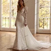 Exquisite Wedding Dresses Sexy Deep V-Neck Backless Bridal Gowns Lace Appliques Floor Length Robes Vestidos De Novia Customized 1