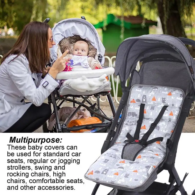 Pushchair Liner Universal Baby Stroller Liner Pad Universal Soft Stroller Cushion Pad Pram Liners Seat Cushion Pad Seat Cover images - 6