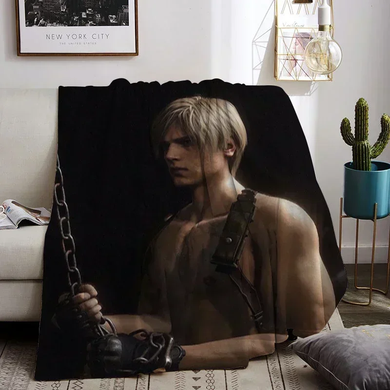 Double Bed Blanket Fluffy Leon Kennedy Decorative Sofa Blankets for Winter Bedroom Decoration Bedspread the Throw Warm Soft Nap 3