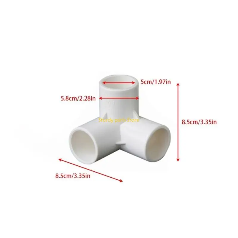 97QC PVC 3 Way Elbow Fittings PVC Corner Fittings 2pcs for DIY Plumbing Solution