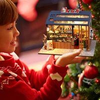 Wooden Doll House Casa Diy  Miniature Dollhouse 3D Puzzle Assembly Building Toys With Furniture LED Lights For Children Gifts 5