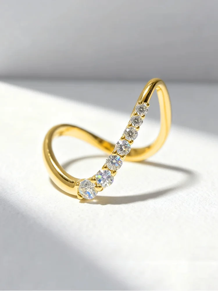 925er Sterlingsilber, Minimalismus, modischer Wellen-Zirkon-Ring für Frauen, Verlobung, Hochzeit, Jahrestag, Party, hochwertiger edler Schmuck – Detail 14