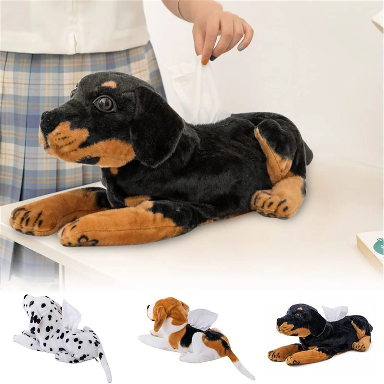

Lifelike Lie Down Dog Tissue Box Cute Puppy Tissue Holders Animals h Car Tissue Dispenser Home Glass Snowflake Ornament