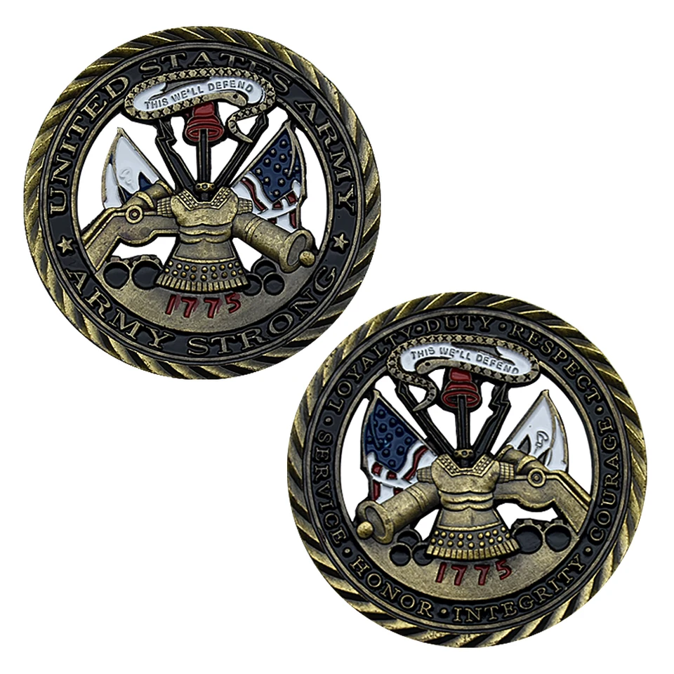 1775 US Army Challenge Coin Metal Hollow Core Valori Scavati Collezione Di Medaglie Commemorative Milari Regalo Di Festa - Foto 8