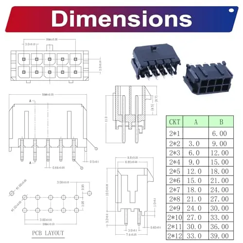 Рисунок 5 - Микро-Fit 3,0 мм DIP Header MX3
