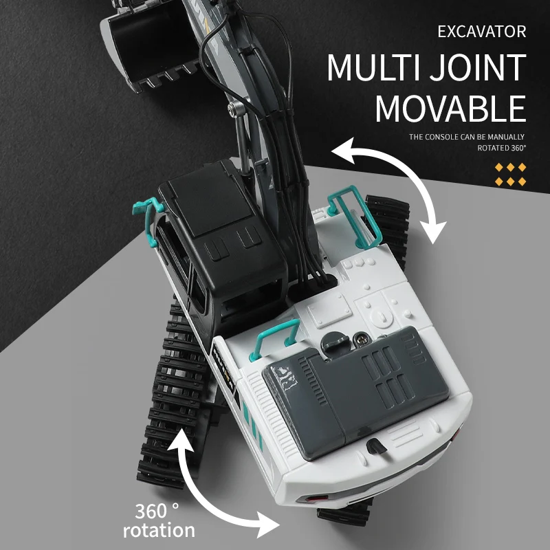 Huina 667 1:24 Alloy 9Ch Remote-Controlled Crawler Excavator Dump Truck Construction Card Excavation Children's Toys 6