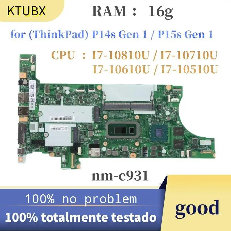 For(thinkpad) P14s Gen 1 / P15s Gen 1 Laptop Motherboard Nmc931 Cpu
