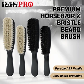 1/2 pezzi spazzola per la pulizia dei capelli da barbiere professionale uomo crine di cavallo/spazzola con setole di cinghiale spazzola per barba spolverino per collo capelli spezzati