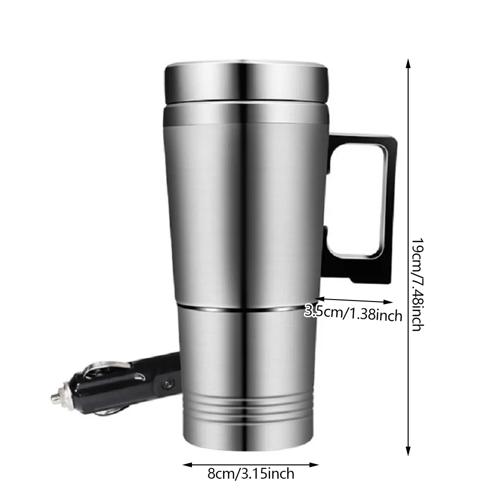 Electric Heating Car Kettle 12V/24V Camping Travel Water Coffee Milk Thermal Mug 300ML Stainless Steel Insulated Drink Cup - Image 6