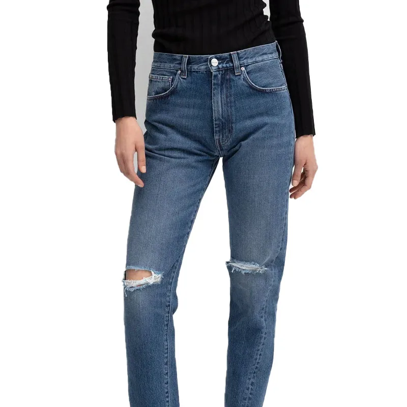 

VII 2024 Brand T High Waist Straight Ripped Jeans Trousers For Women Cheap Womens Clothing And Free Shipping Offers In Promotion