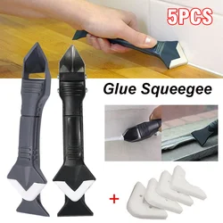 5PCS 3 In1 Glass Glue Angle Scraper Caulking Tool Shovel Binder Multifunctional Rubber Shovel Silicone Remover Angle Seam Shovel