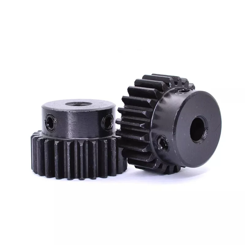 1PCS 1 Mod 15Teeth-35Teeth Spur Gear 45# Steel Pinion Gear Step Bore 4/5/6/6.35/7/8/10/12/14/15mm Blackened