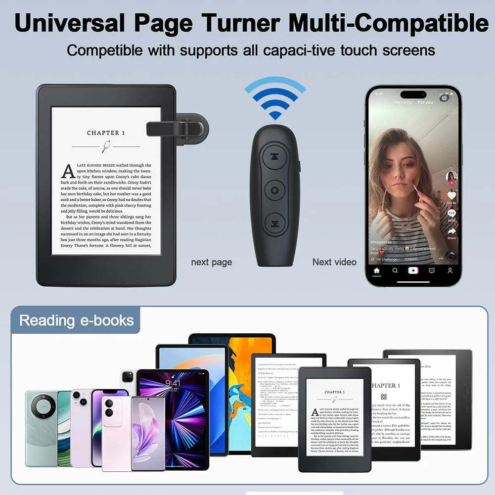 Page Turner for  Page Turner Clicker for Kindle Paperwhite Oasis Kobo EReaders for Android Tablets iPhone Reading Novels